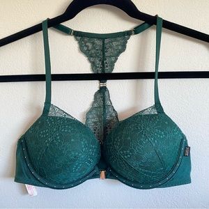 Victoria’s Secret PINK Green Lace Date Push-up Bra 34C